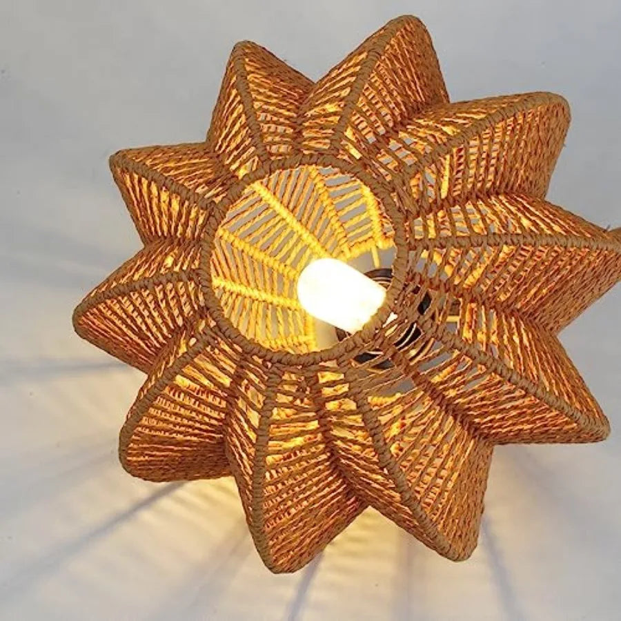 Plug in Pendant Light Rattan Hanging Lights