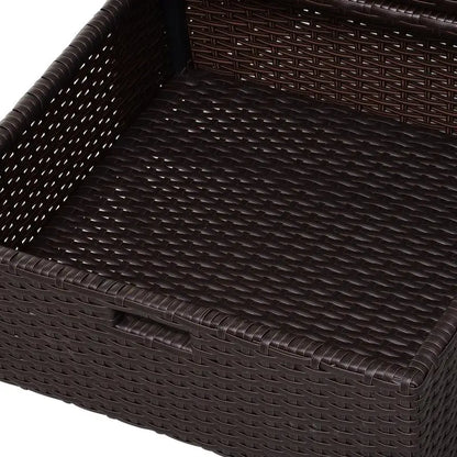 Outdoor Towel Cabinet Rattan Pool Storage Organizer