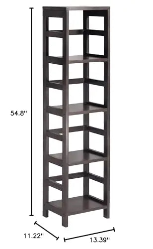 Four-Compartment Wooden Shelf With Foldable Fabric Baskets