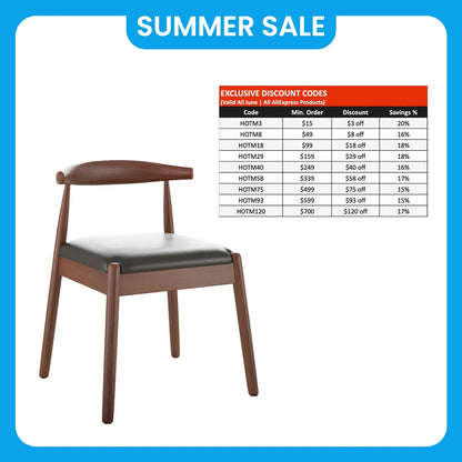 Dining Chairs Set of 2 with Solid Wood Legs