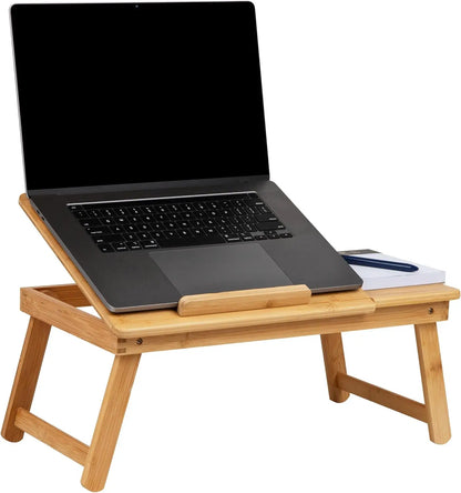 Bamboo Folding Laptop Stand for Bed & Office