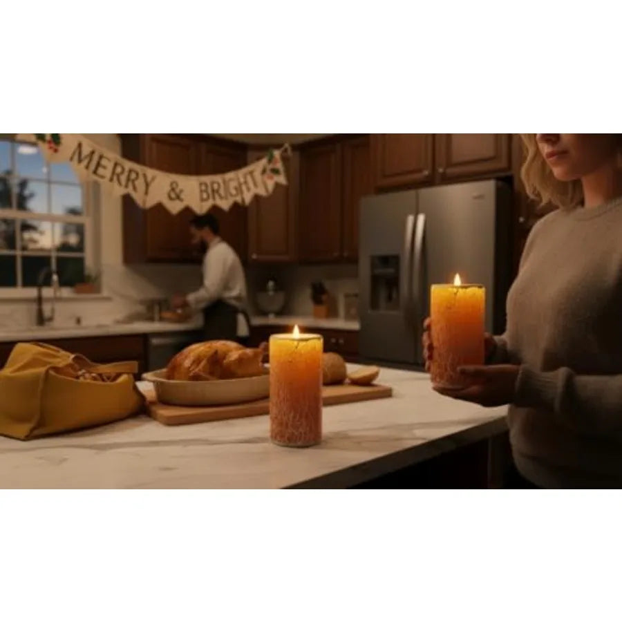 Glass Flameless  Candles Flickering with Remote Timer