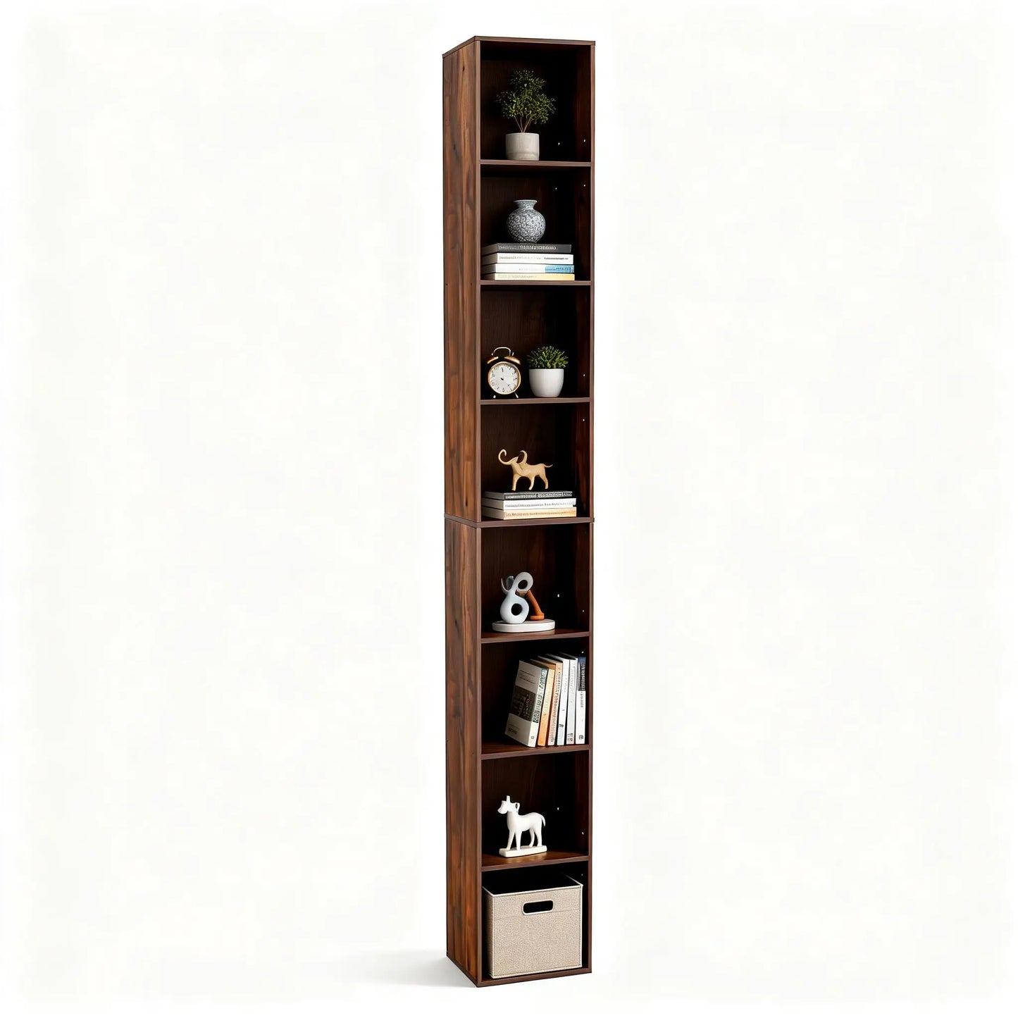 6-Tier Tall Cube Bookshelf Modern Storage Organizer