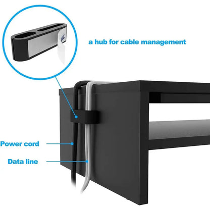 Wood Monitor Riser 2Tier Desktop with Storage