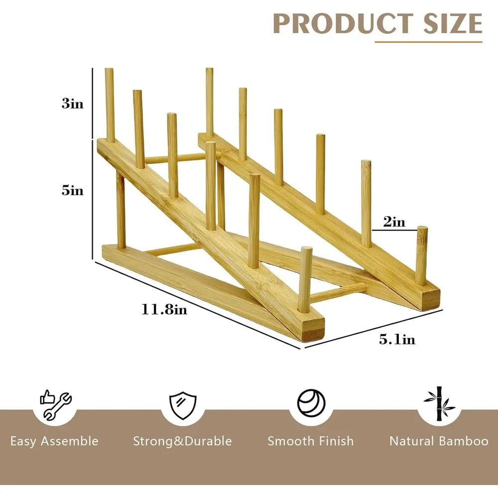 3 Pcs Wood Book Stand Display Tabletop Plate Puzzle Rack