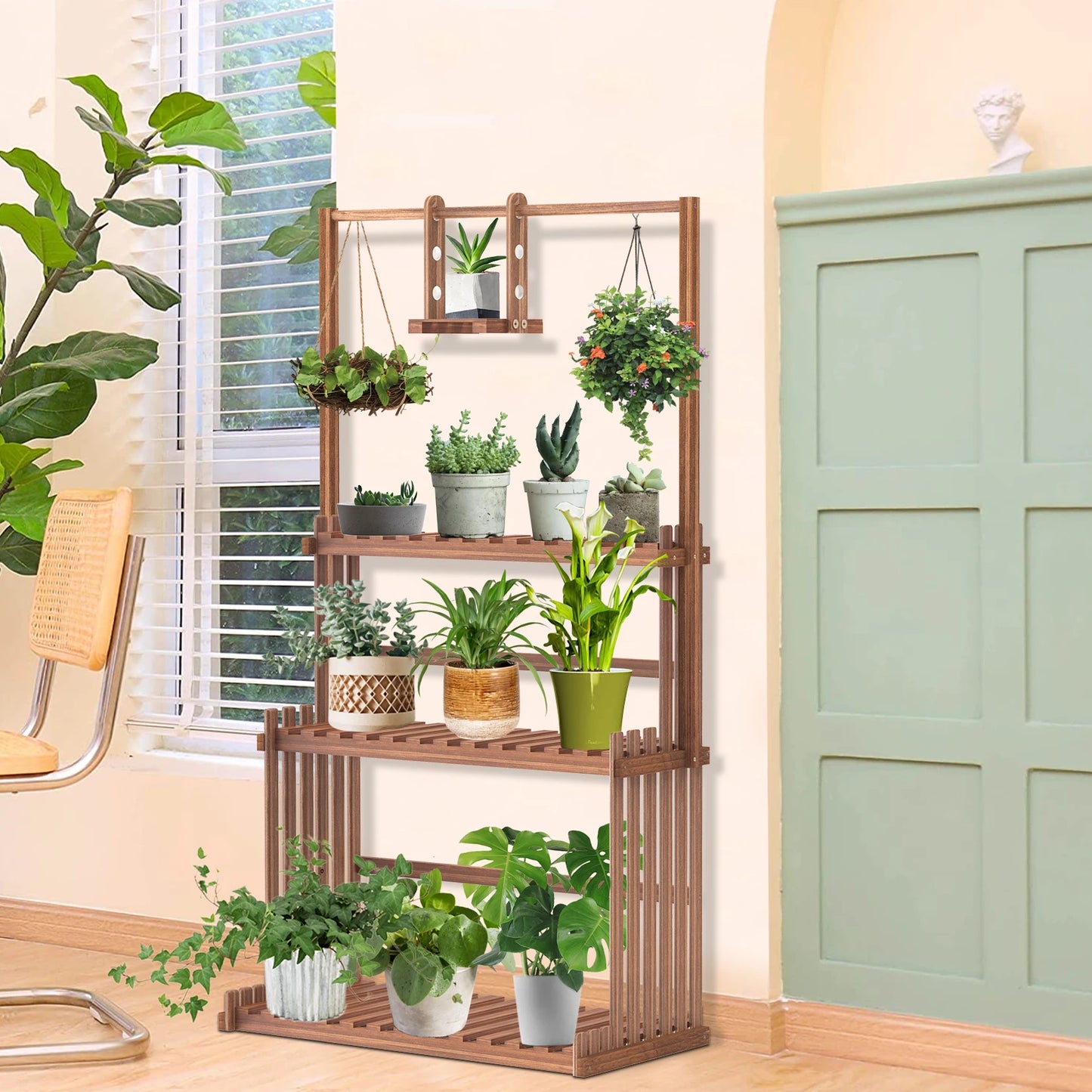 3-Tier Wood Hanging Plant Stand Rack Holder