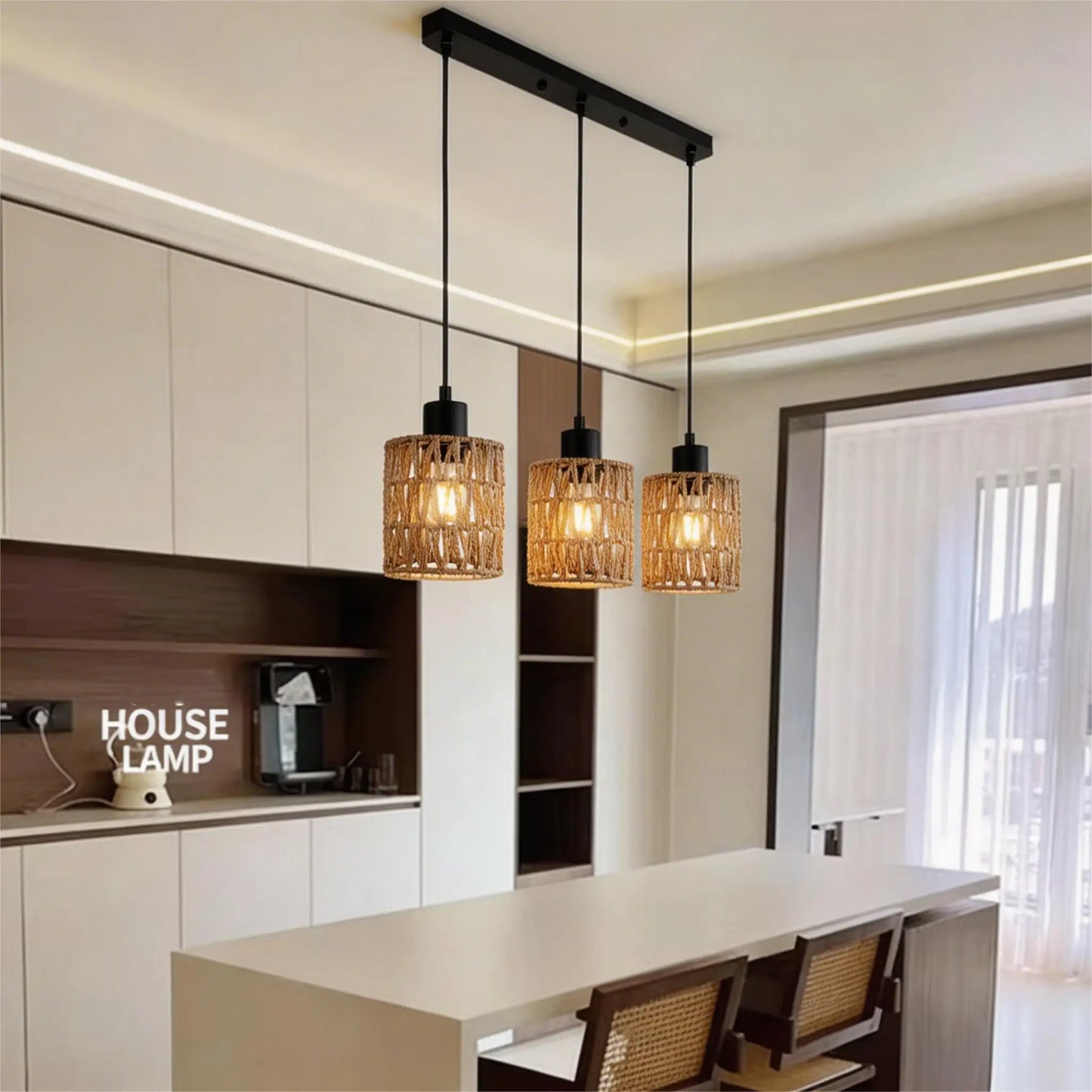Boho Hanging Light Fixture for Kitchen Island