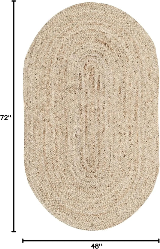 Handmade Rug 4x6 Oval Flat Braided Weave