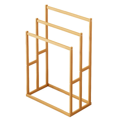 Wood Vertical Towel Rack with 3 Hanging Crossbars