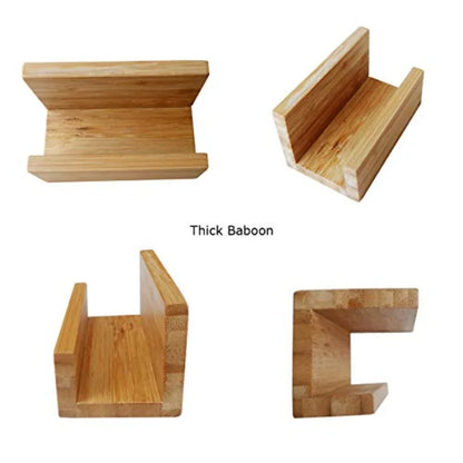 2 Pack Bamboo Wood Desktop Business Card Holder