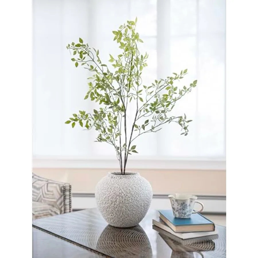 White Ceramic Textured Flower Vase