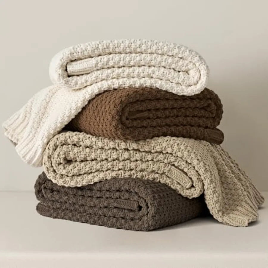Chunky Chenille Knit Throw Blanket for Couch