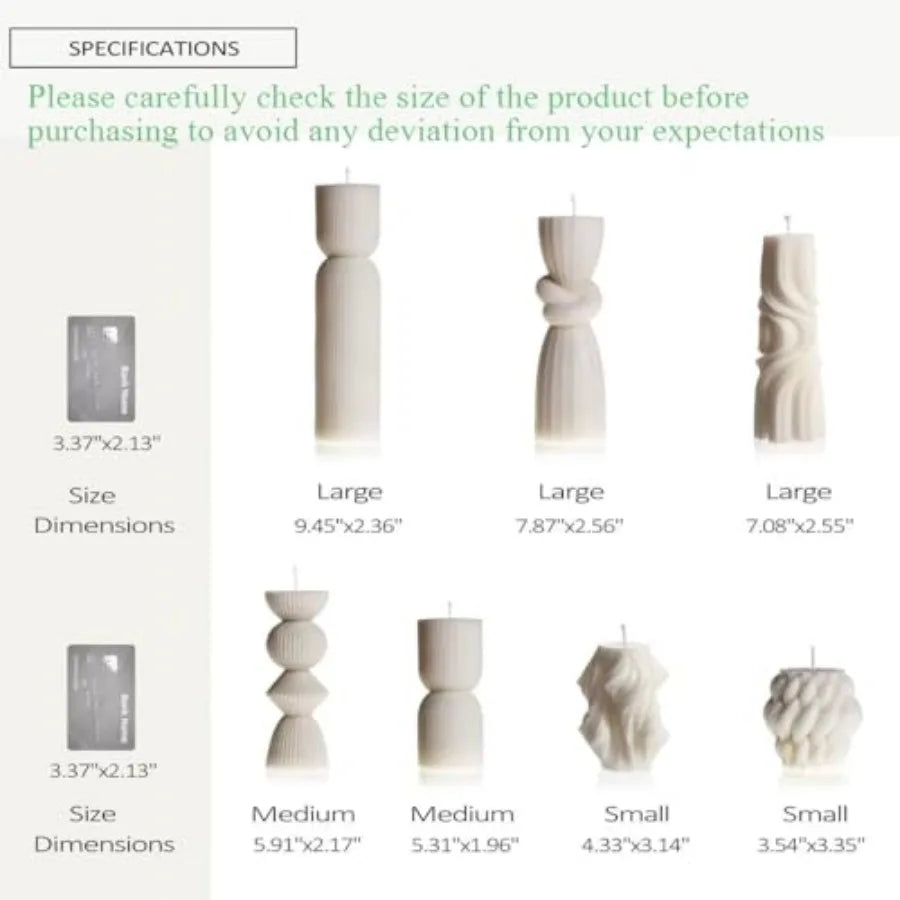7-Pack Pillar Candles  Soy Wax