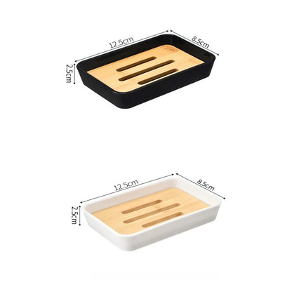 1PC Soap Holder Bathroom Bamboo Draining Box