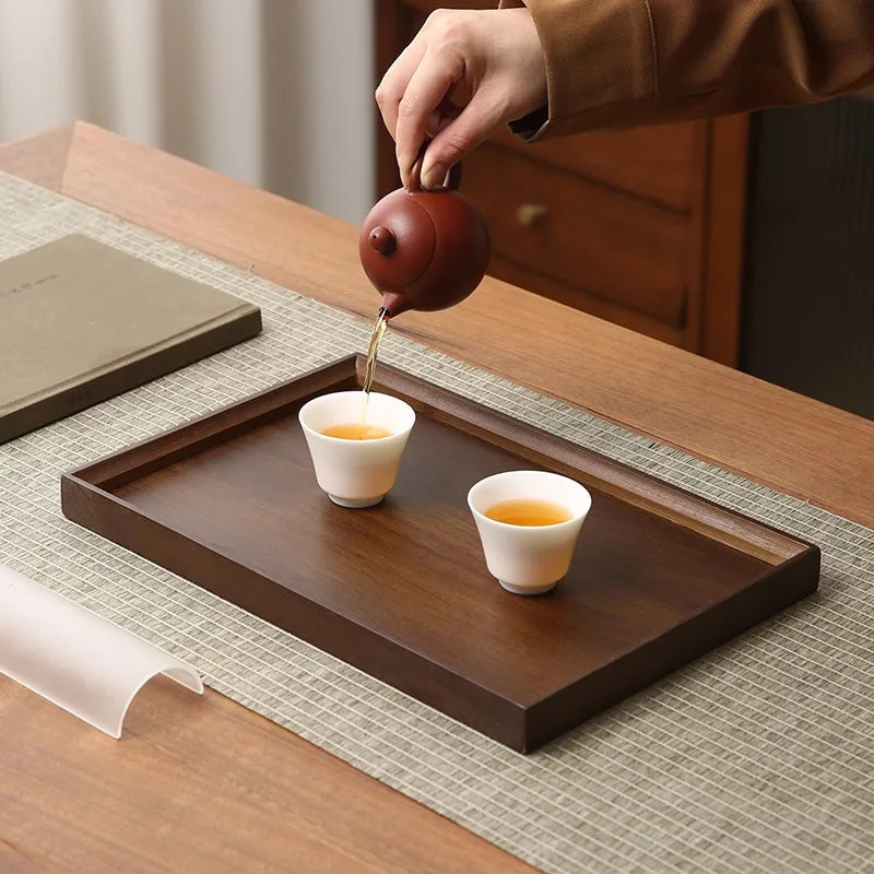 1pc Vintage Bamboo Wood Serving Tray