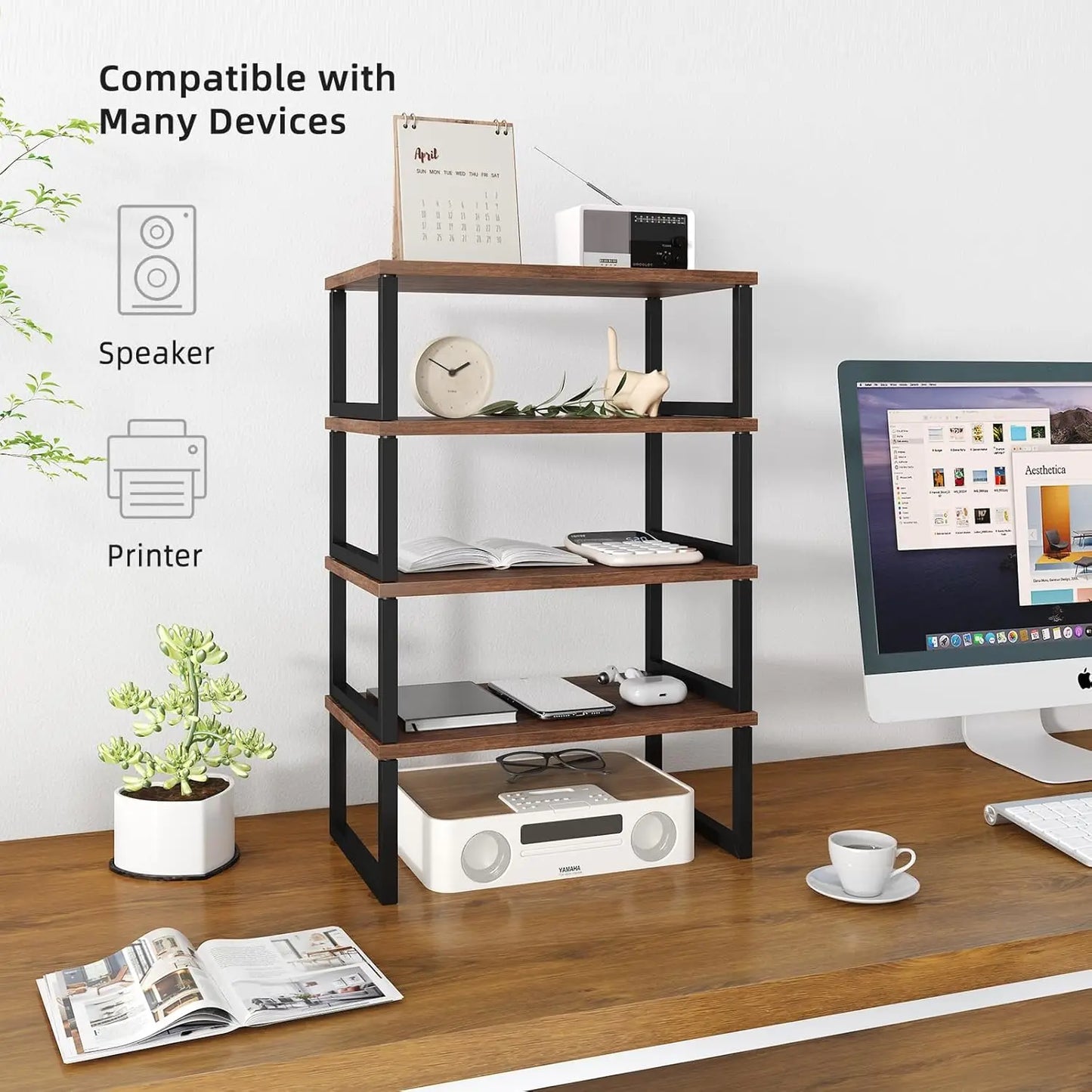 2-Pack Wood Monitor Stand Riser