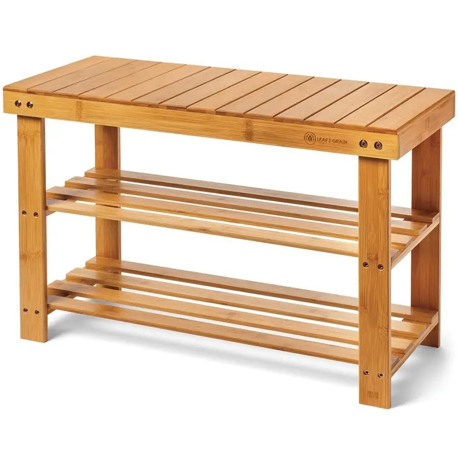 Bamboo Shoe Rack Storage Bench