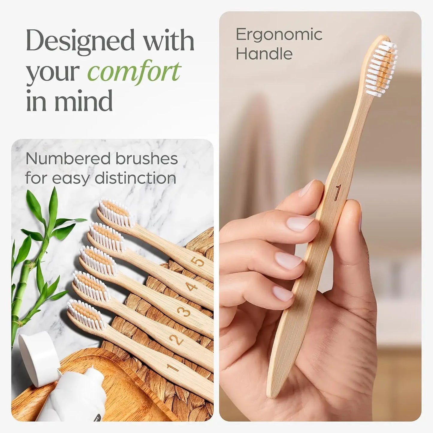 Biodegradable Bamboo Natural Wooden Toothbrush