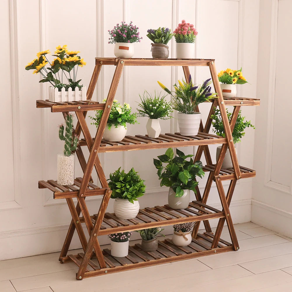 Extra Large Wood Flower Rack Indoor and Outdoor
