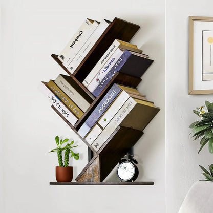 Five Tier Tree Wall Floating Bookshelf