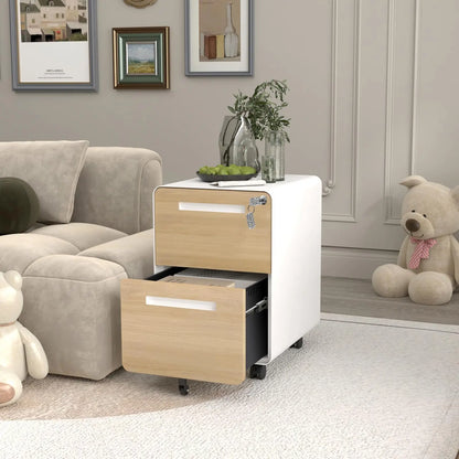 2 Drawer Mobile File Cabinet With Lock