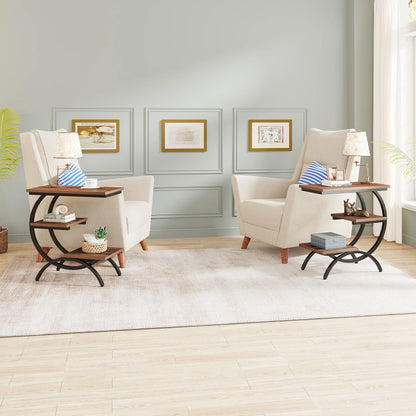 3-Tier Small Table with Storage Shelves