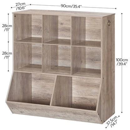 8 Compartment Open Shelf Storage Cabinet