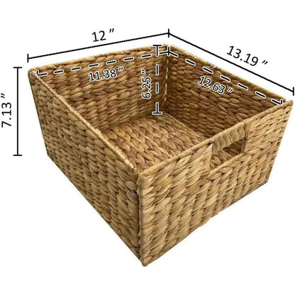 3 Tier X-Side End Storage Cabinet 6 Wicker Basket