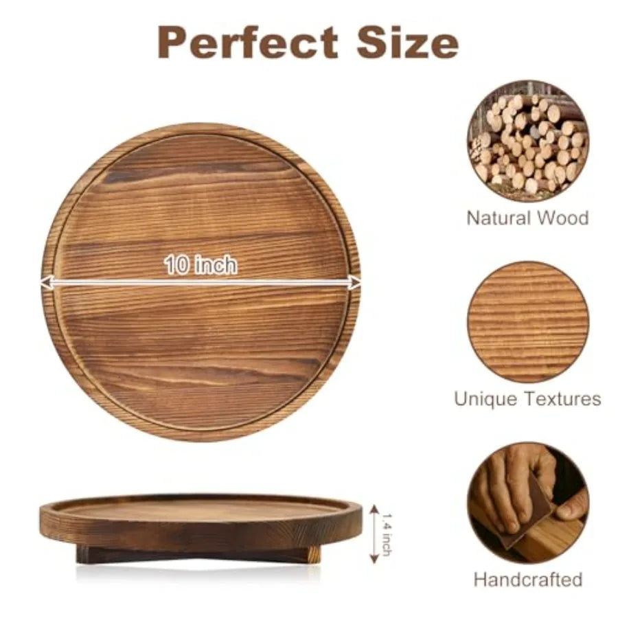 Round Decorative Wooden Tray
