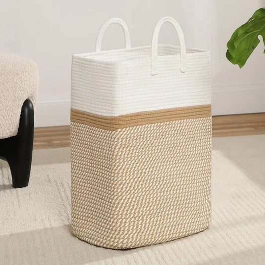 Laundry Basket With Handles Woven Cotton