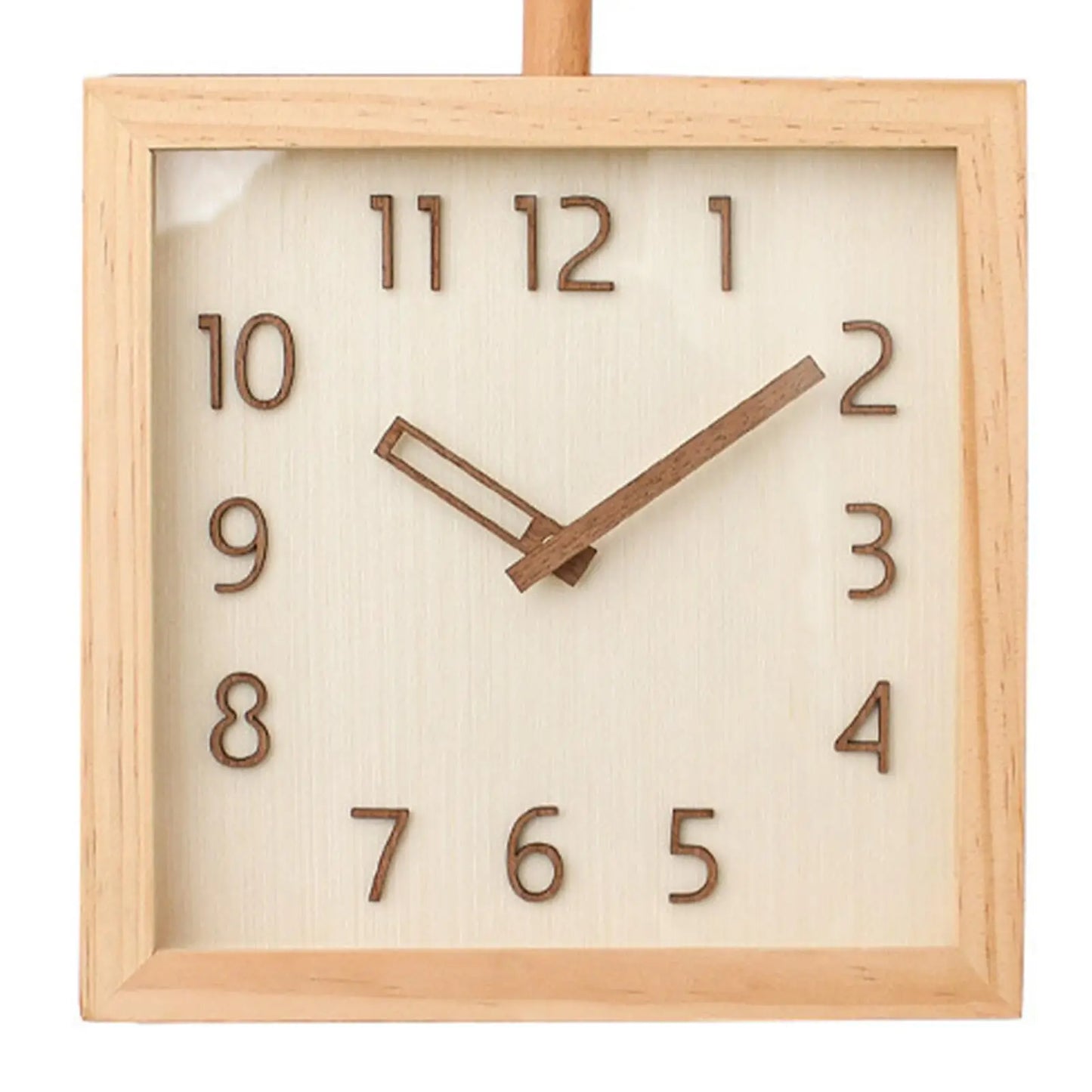 Square Wooden Double Sided Silent Wall Clock