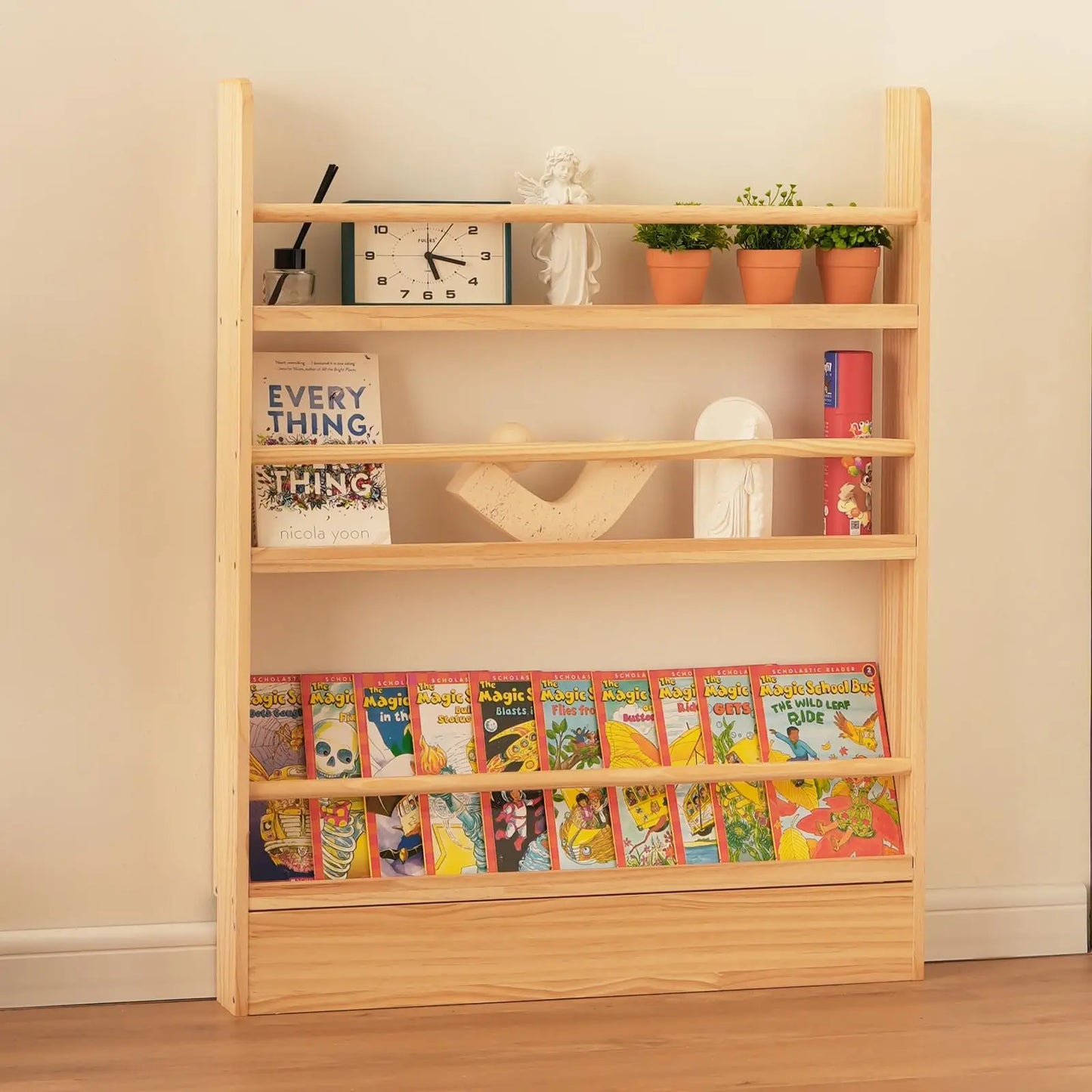 6 Tier Solid Wood Bookshelf