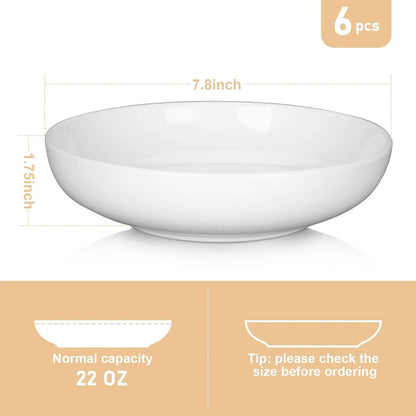 22 Ounce Porcelain Pasta Bowls Set