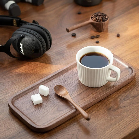 Walnut Wood Serving Tray Set of 2,