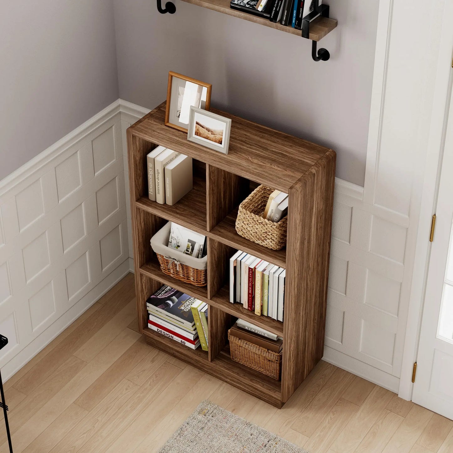 4 Cube Wooden Bookcase Storage Organizer