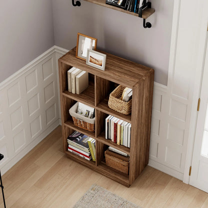 4 Cube Wooden Bookcase Storage Organizer