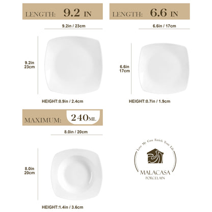 Classic 18-Piece Ceramic Porcelain Dinnerware Set