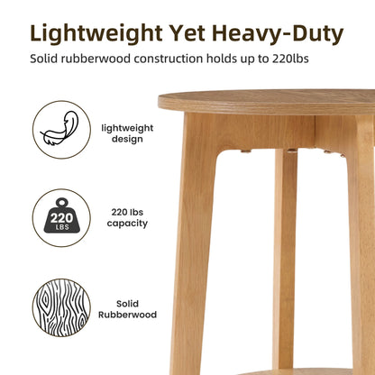 Wood Round Side Coffee Table  for Living Room