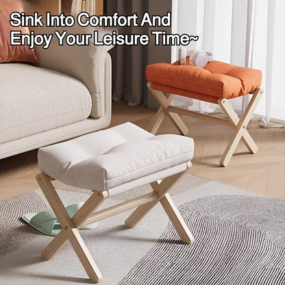 Solid Wood Shoe Changing Stool