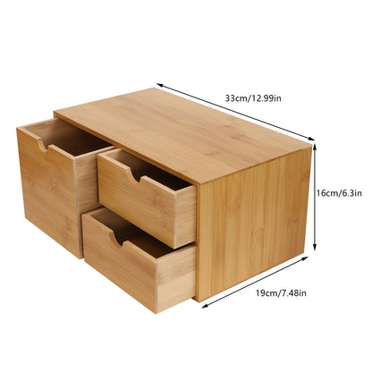 Wooden Desk Organizer Storage Box