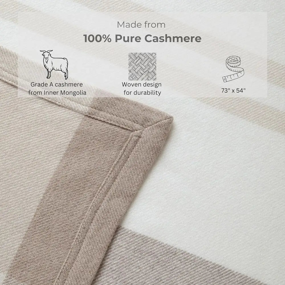 100% Pure Cashmere Ultra Soft Woven  Throw Blanket