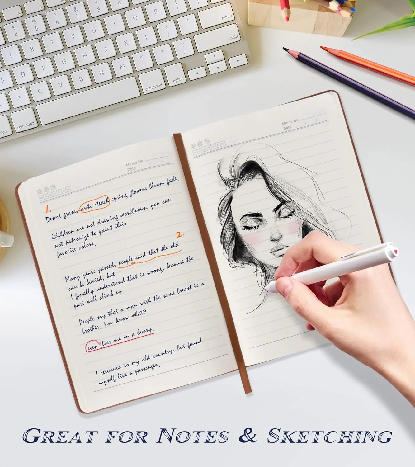 A5 Hardcover Leather Journal Notebook