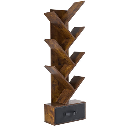 7-Tier Tree Bookshelf with Drawer