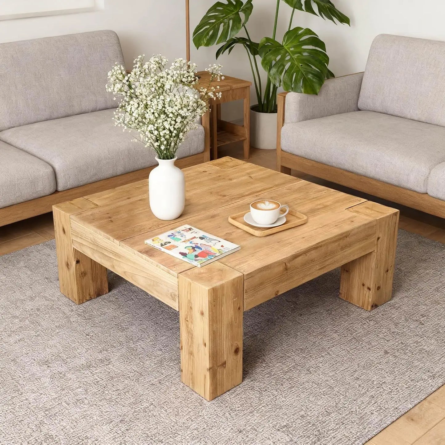 Solid Wood Square Coffee Table
