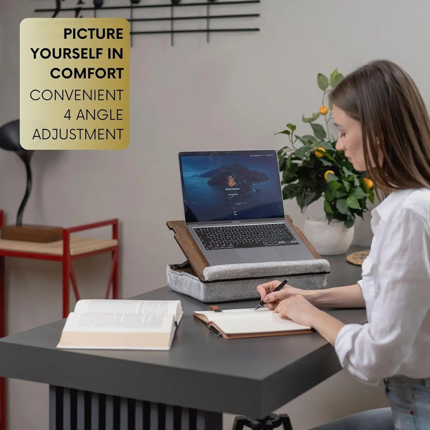 Portable Lap Desk with Cushion for Laptop