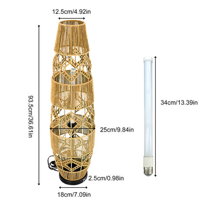 Tall Vintage Wicker Floor Lamp