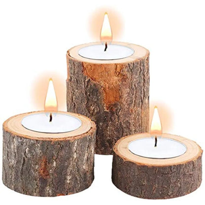 Personalized Natural Wooden Votive Tealight Holder