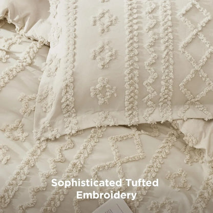 Bedsure Tufted Boho Comforter Set Queen Size