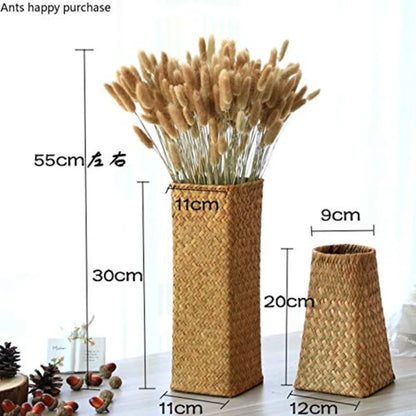 Natural Seaweed Weave Basket Pastoral Rattan Vase