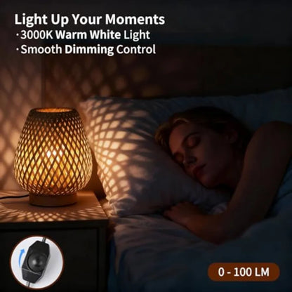 Table Lamp with Double Layer Woven Shade
